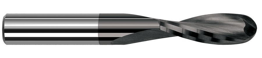 Picture of Harvey Tool 49632-C4 1/2 Ball x 1-1/2 LOC PLAS, 2 FL, Diamond End Mill Standard Flute Standard Helix Carbide Diamond Single End Ball NoseBall